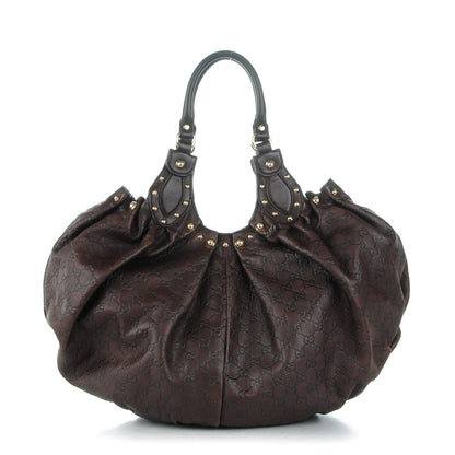 Gucci Guccissima Studded Pelham Shoulder Bag Dark Brown 1 of 7