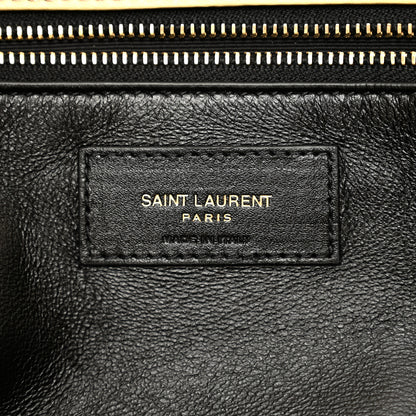 Saint Laurent Shearling Lambskin Quilted Sade Puffer Envelope Clutch Natural Beige 6 of 11