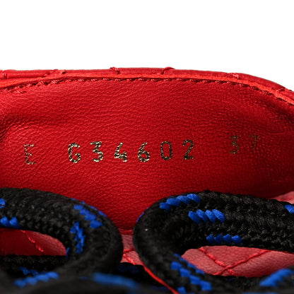 Chanel Cord Lambskin Quilted Logo Sandals 37 Red Blue 10 of 10