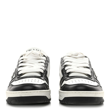 Prada Vitello Sport Spazzolato Rois Triangle Logo Womens Downtown Low Top 30mm Sneakers 38 White Black 3 of 9