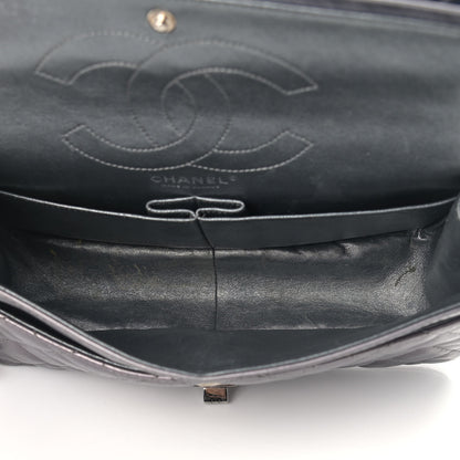 Chanel Metallic Aged Calfskin Quilted Studded 2.55 Reissue 226 Flap Dark Silver 4 of 15