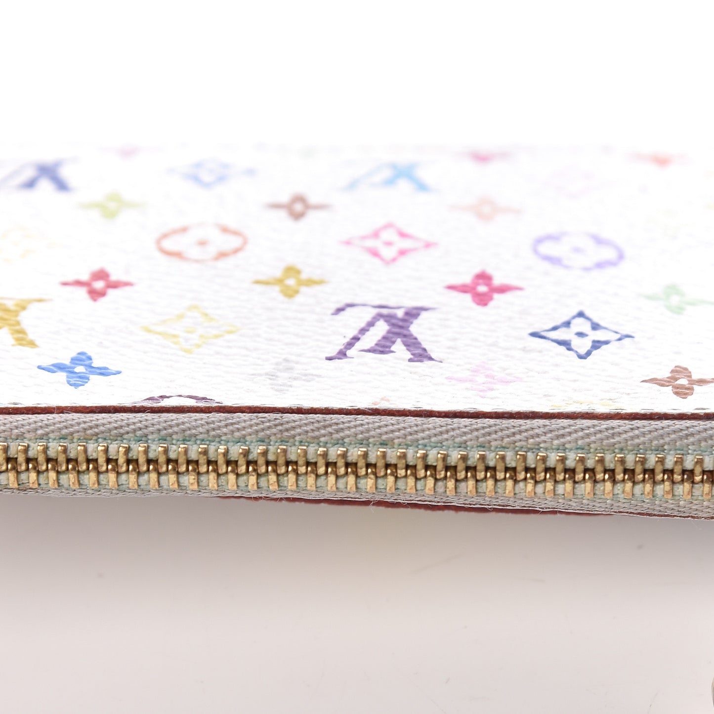 Monogram Multicolor Key Pouch White Litchi