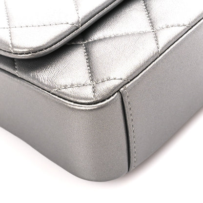 Chanel Metallic Lambskin Quilted Mini Side Note Flap Grey 10 of 11