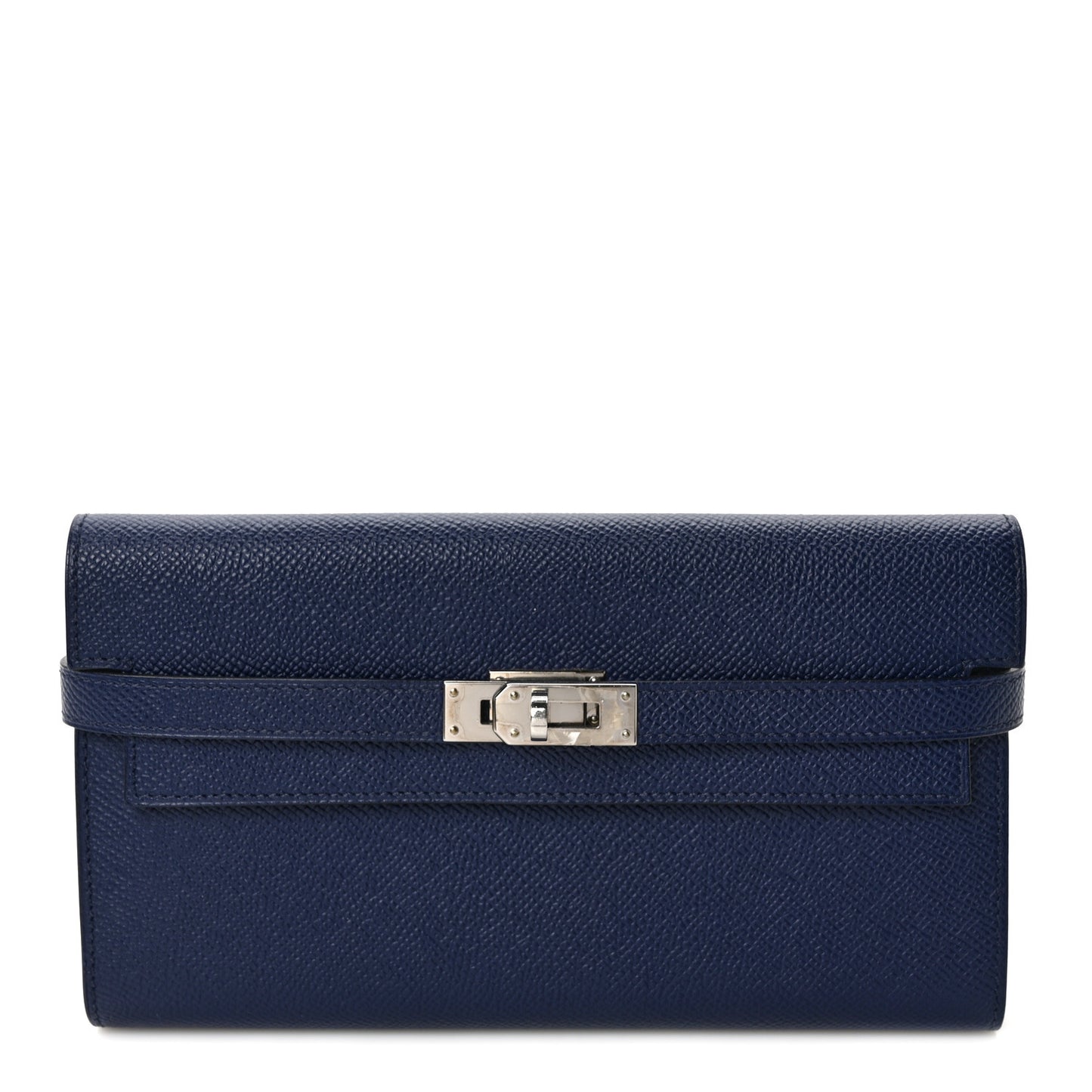 Epsom Kelly Longue Wallet Bleu Saphir