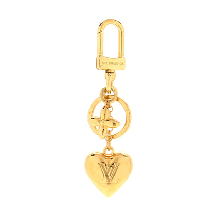 Louis Vuitton Satin Heart Bag Charm Key Holder Gold 1 of 6
