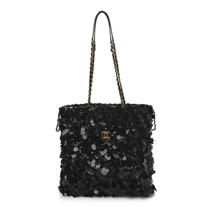 Chanel Sequin Shopping Tote Black 1 of 10
