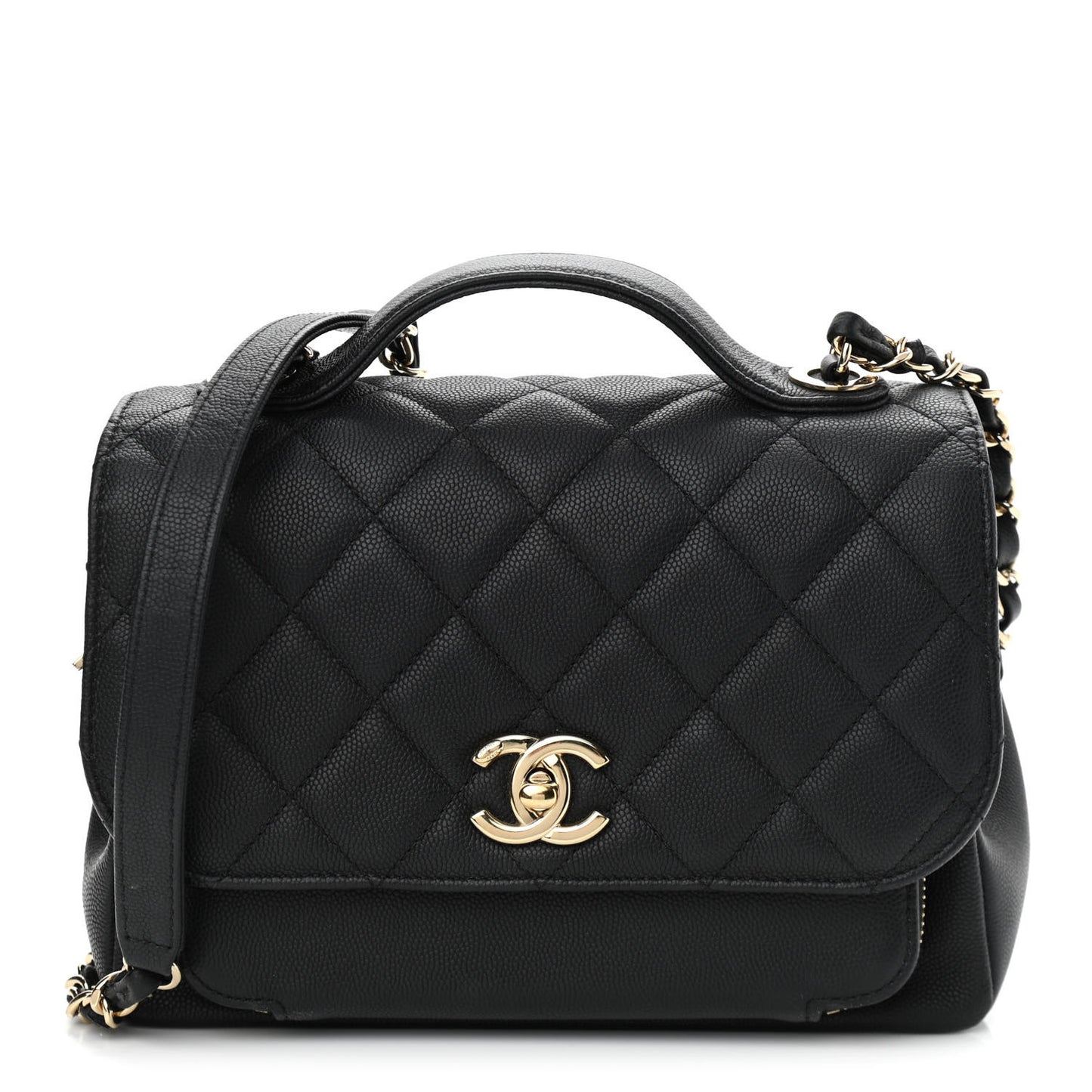 Caviar Quilted Medium Business Affinity Flap Black