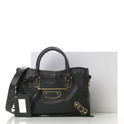 Balenciaga Chevre Gold Metallic Edge Hardware S City Black 13 of 13