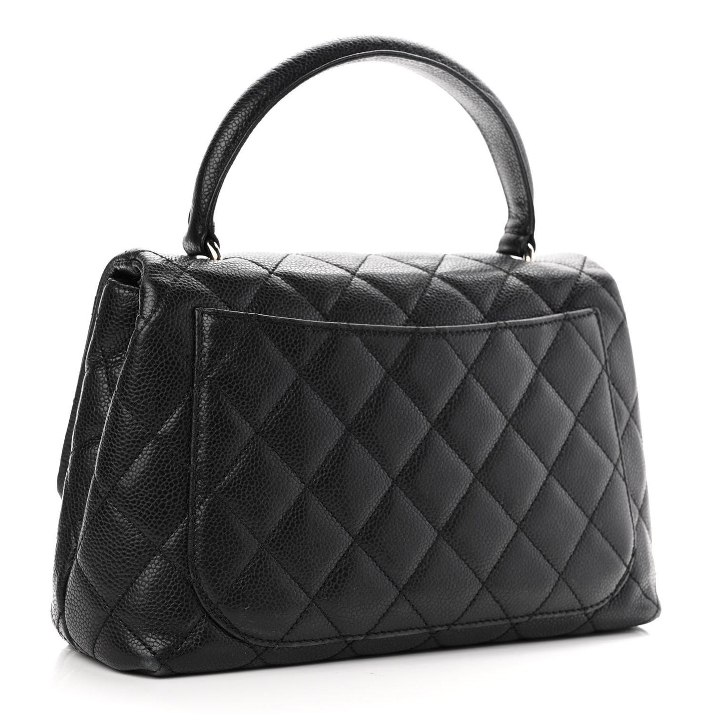 Caviar Quilted Medium Kelly Flap Bag Black