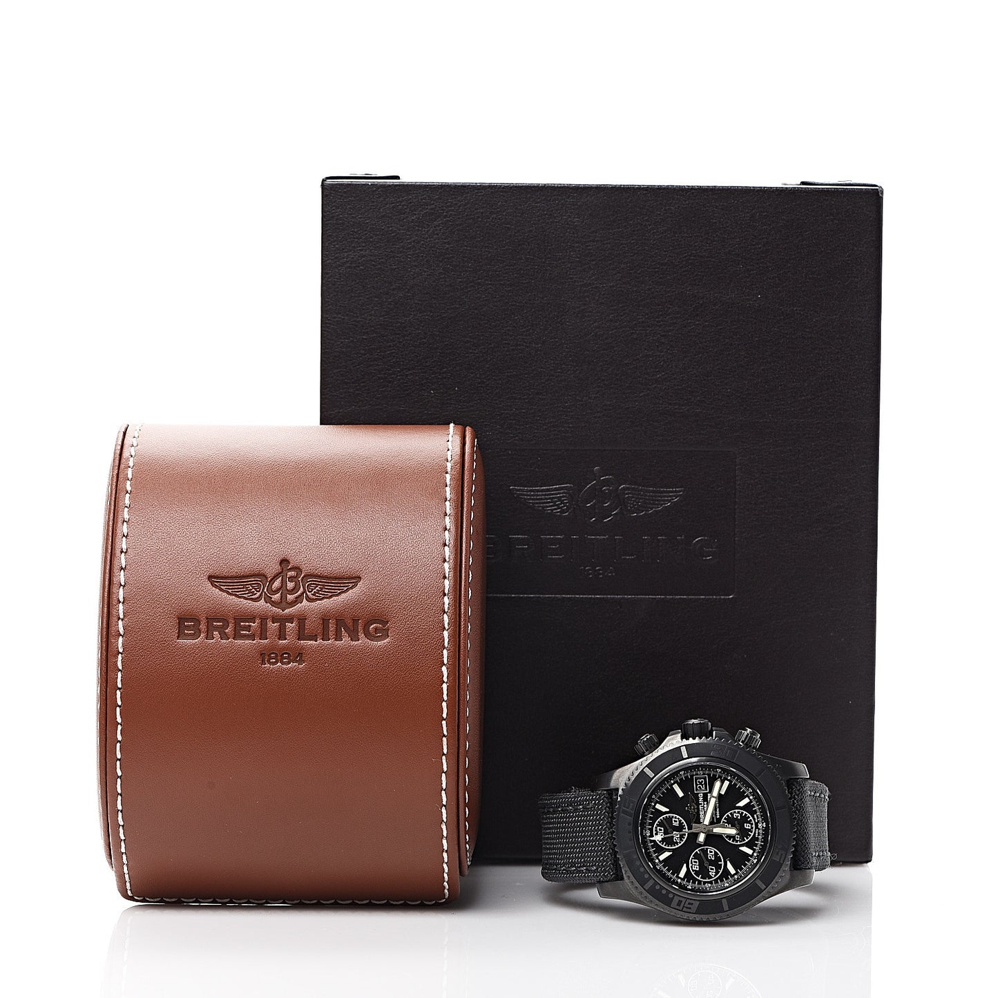 Black Steel Nylon 44mm SuperOcean II Chronograph Automatic Watch Black M13341