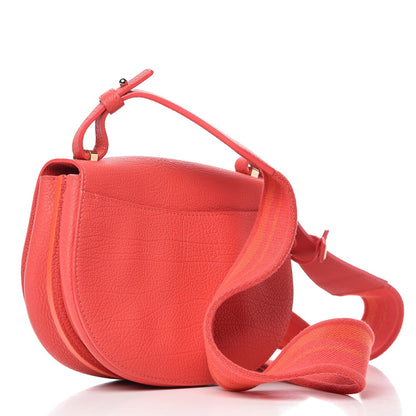 Delvaux Crispy Calfskin Mini Le Mutin Saddle Bag Coral 3 of 6