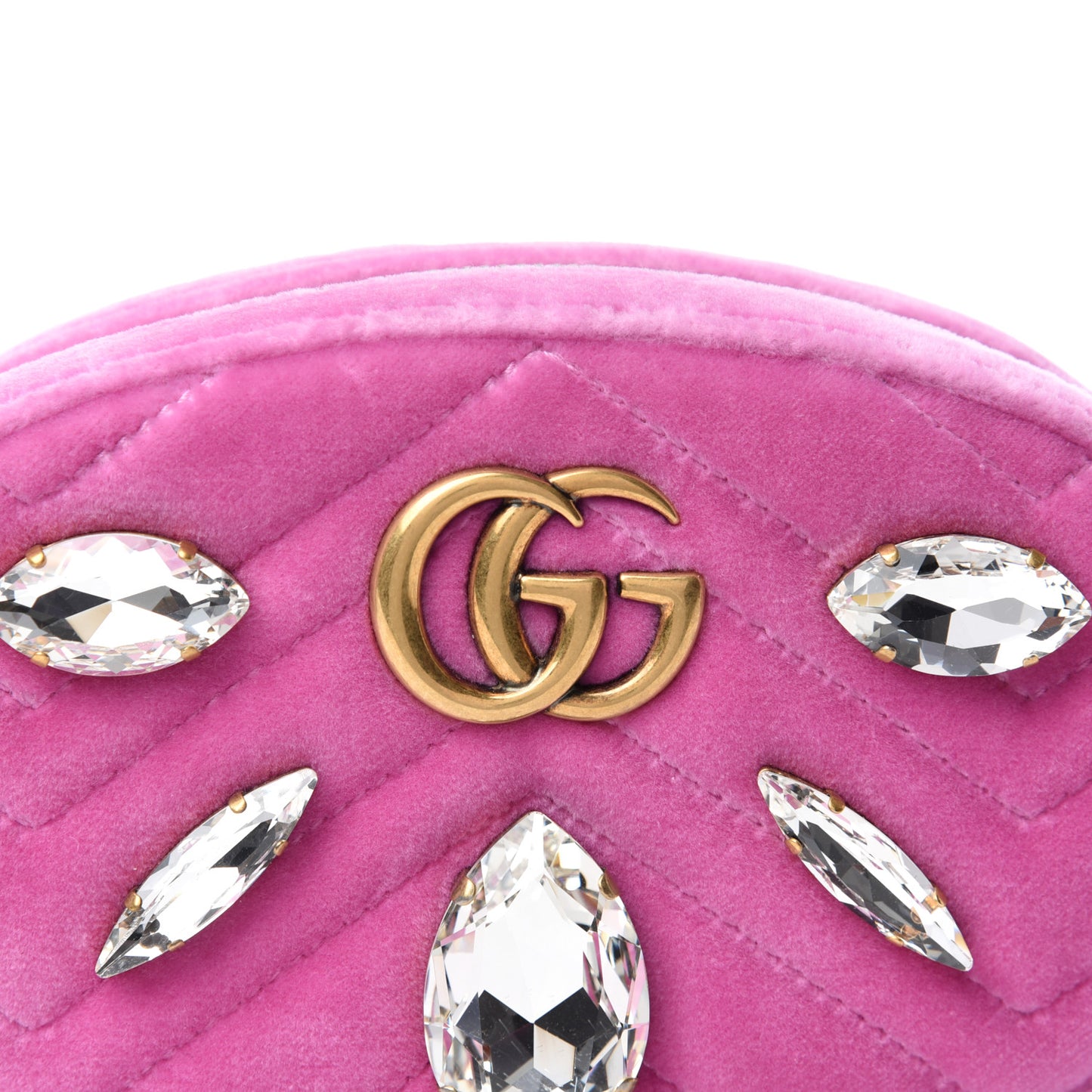 Velvet Matelasse Marquise Crystals GG Marmont Belt Bag 95 38 Malva
