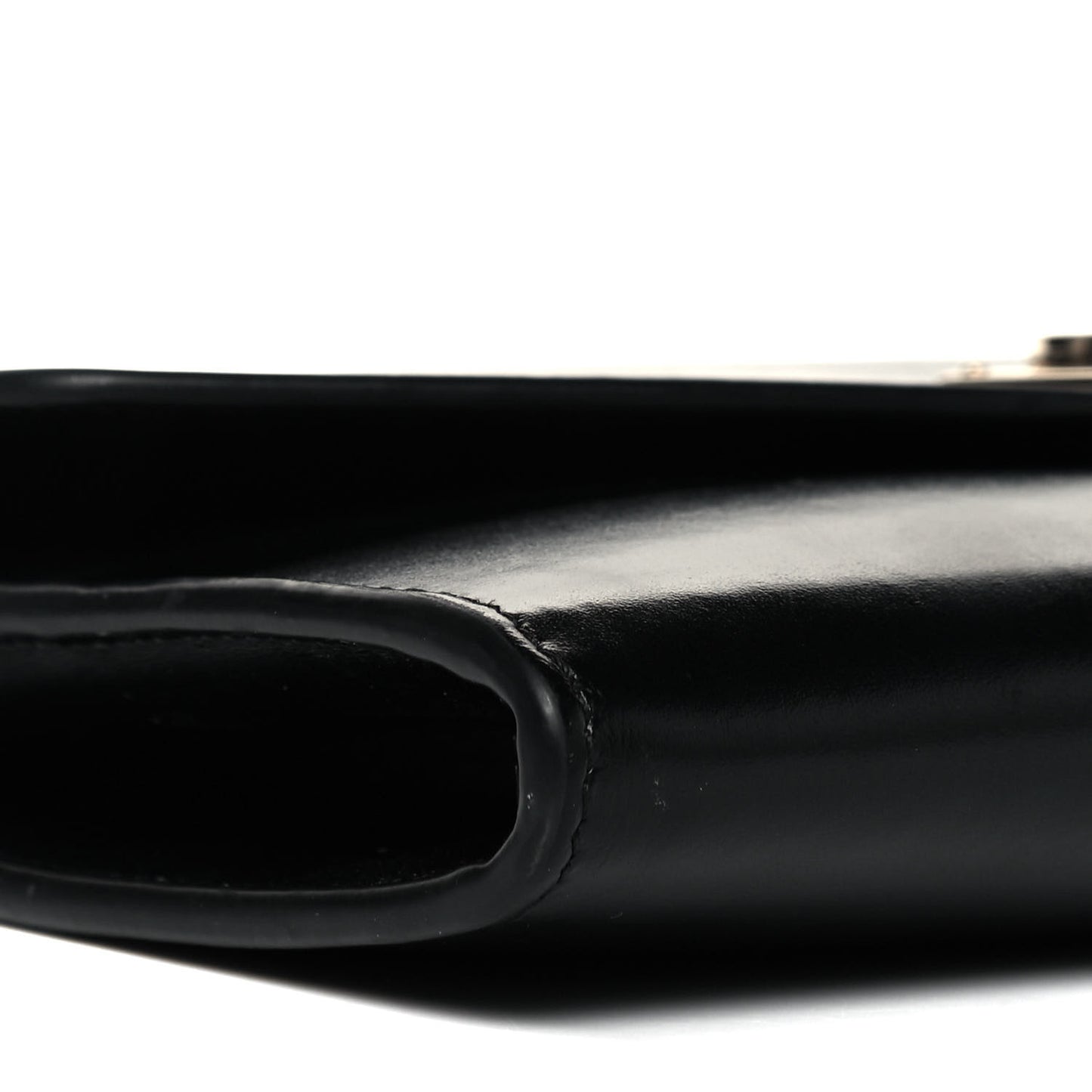 Shiny Smooth Calfskin C Wallet On Chain Bag Black