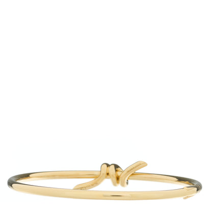 Tiffany 18K Yellow Gold Knot Hinged Bangle Bracelet 2 of 4