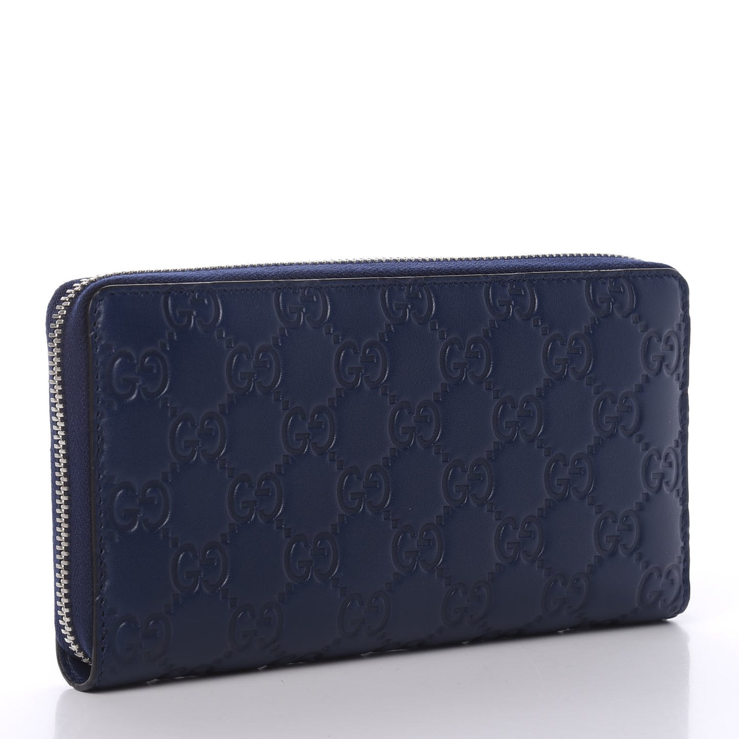 X MLB Guccissima Signature NY Yankees Embroidered Zip Around Wallet Royale Ivory