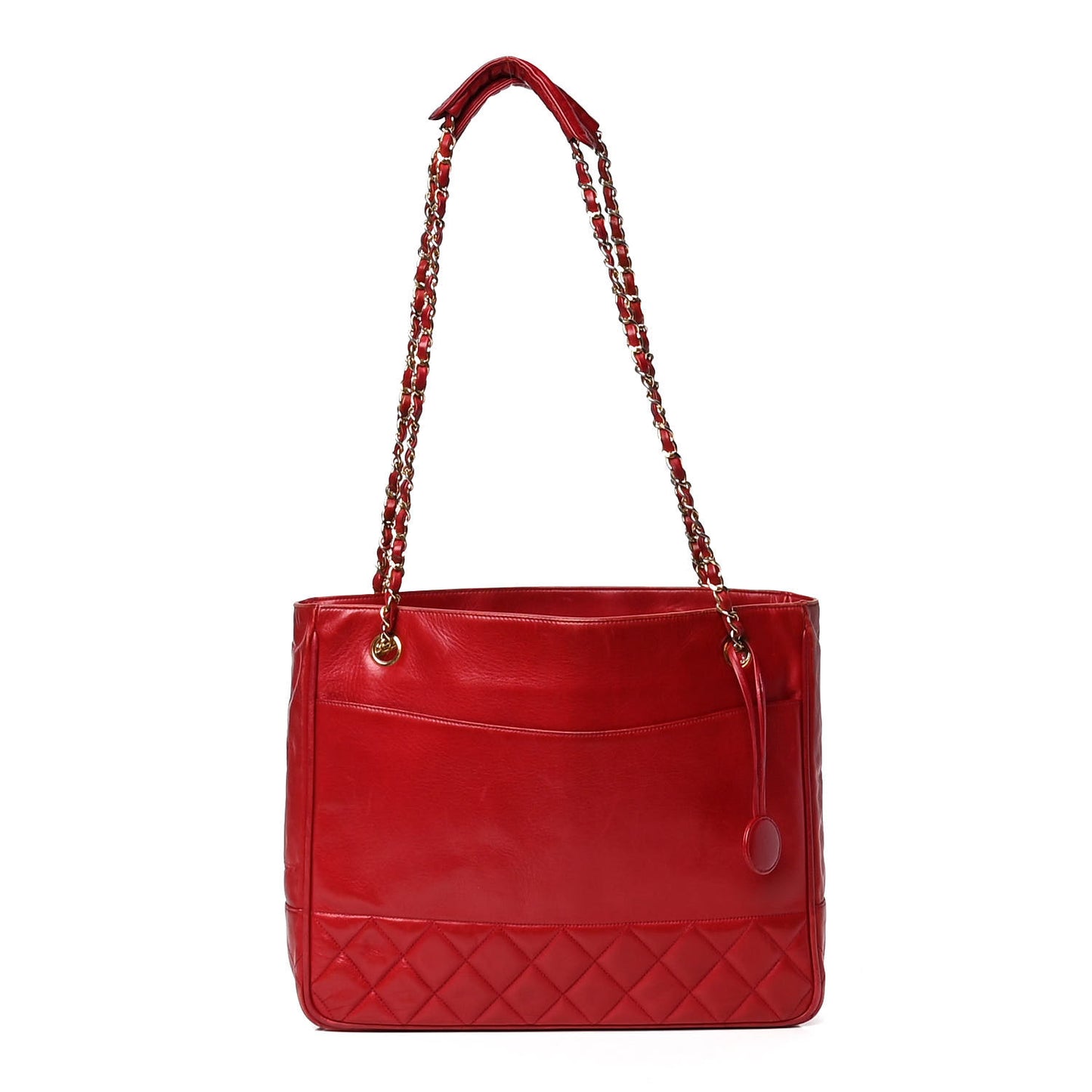 Lambskin Quilted Shoulder Bag Red