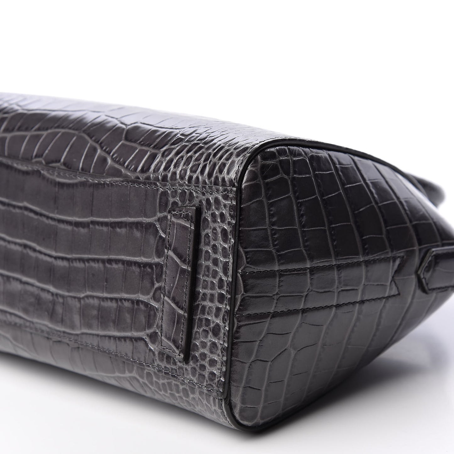 Calfskin Crocodile Embossed Mini Antigona Storm Grey