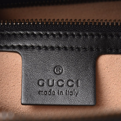 Gucci Calfskin Matelasse Sylvie Web Small GG Marmont Top Handle Shoulder Bag Black 6 of 9