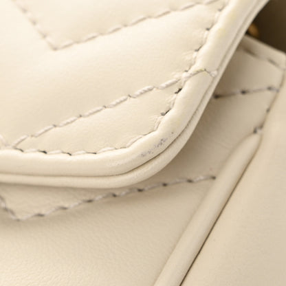 Gucci Calfskin Matelasse Super Mini GG Marmont Shoulder Bag White 11 of 12