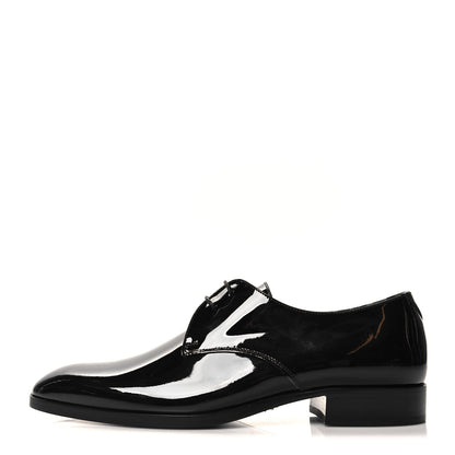 Saint Laurent Patent Baltimora Lace Up Derby Shoes 39.5 Black 1 of 9