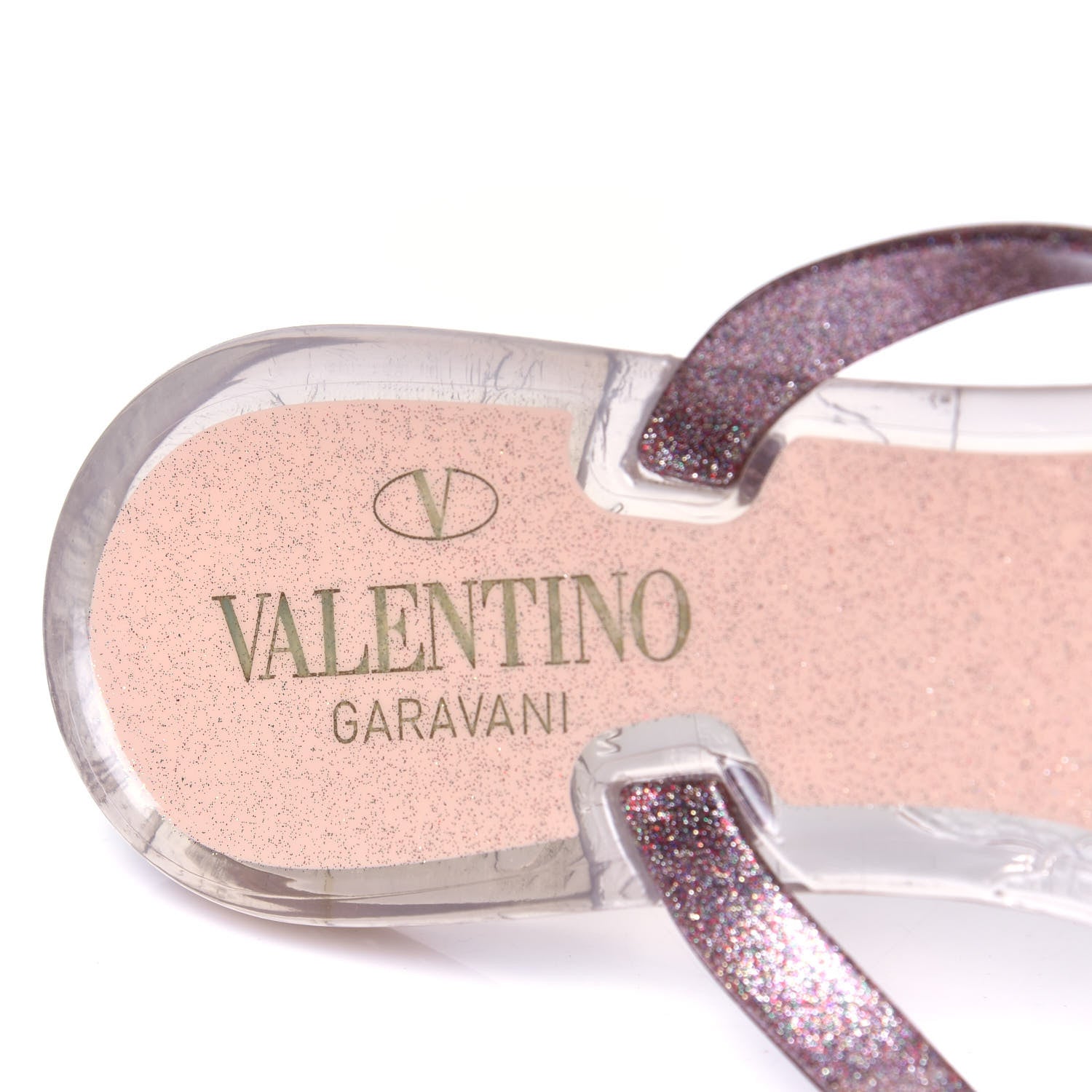Valentino Garavani PVC Jelly Glitter Rockstud Bow Thong Sandals 37 Multicolor 6 of 6