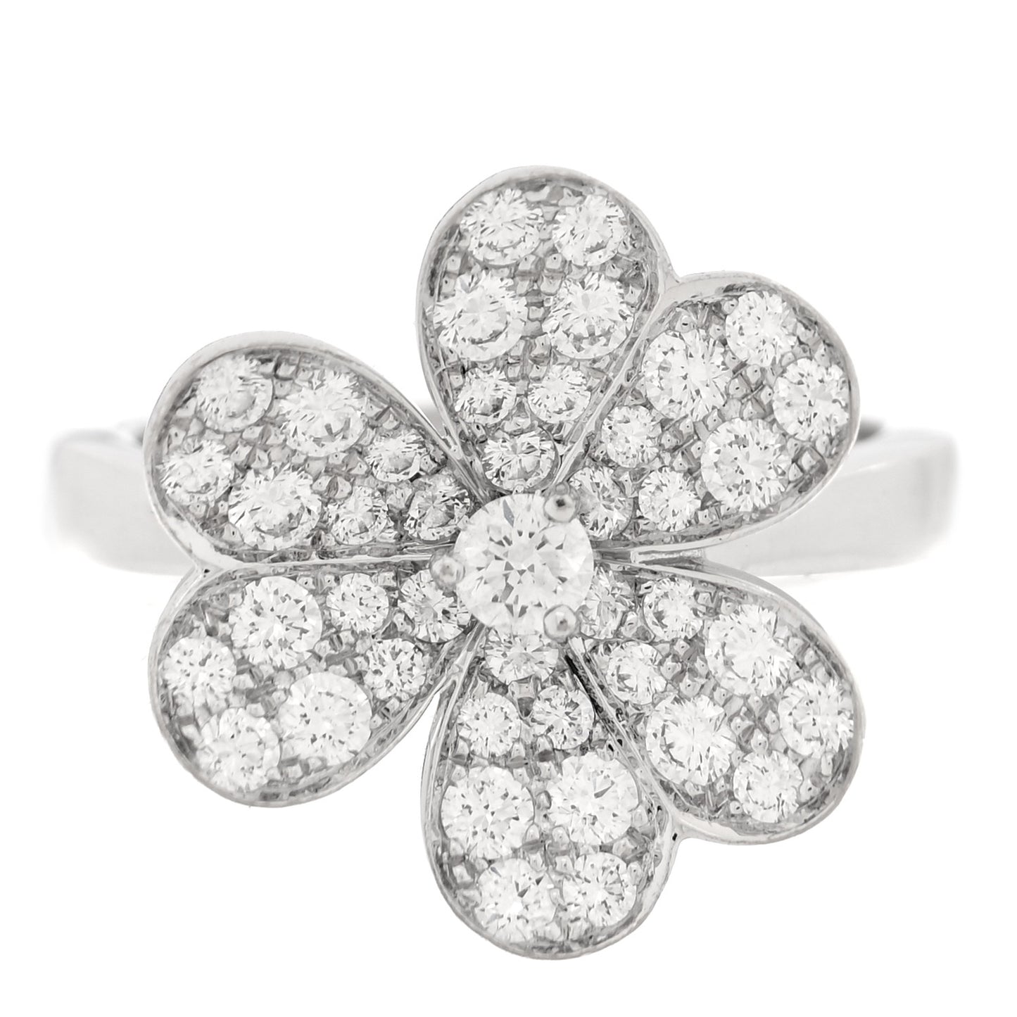 18K White Gold Diamond Small Frivole Ring 48 4.5