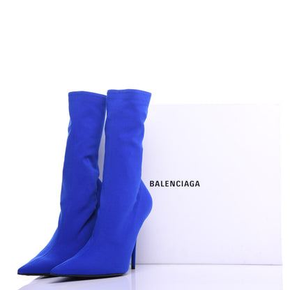 Balenciaga Jersey Crepe Pointed Toe Knife Booties 40 Bleu Sapphir 8 of 8