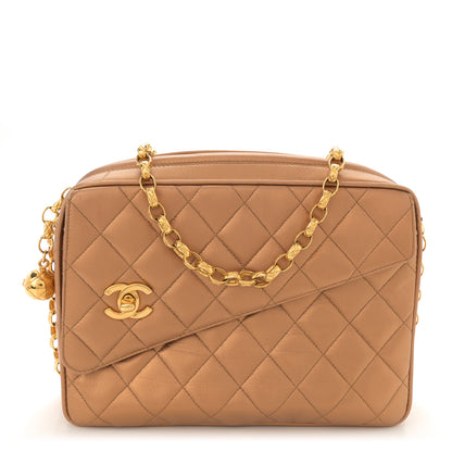 Chanel Metallic Lambskin Quilted Tassel Camera Case Gold 1 of 12