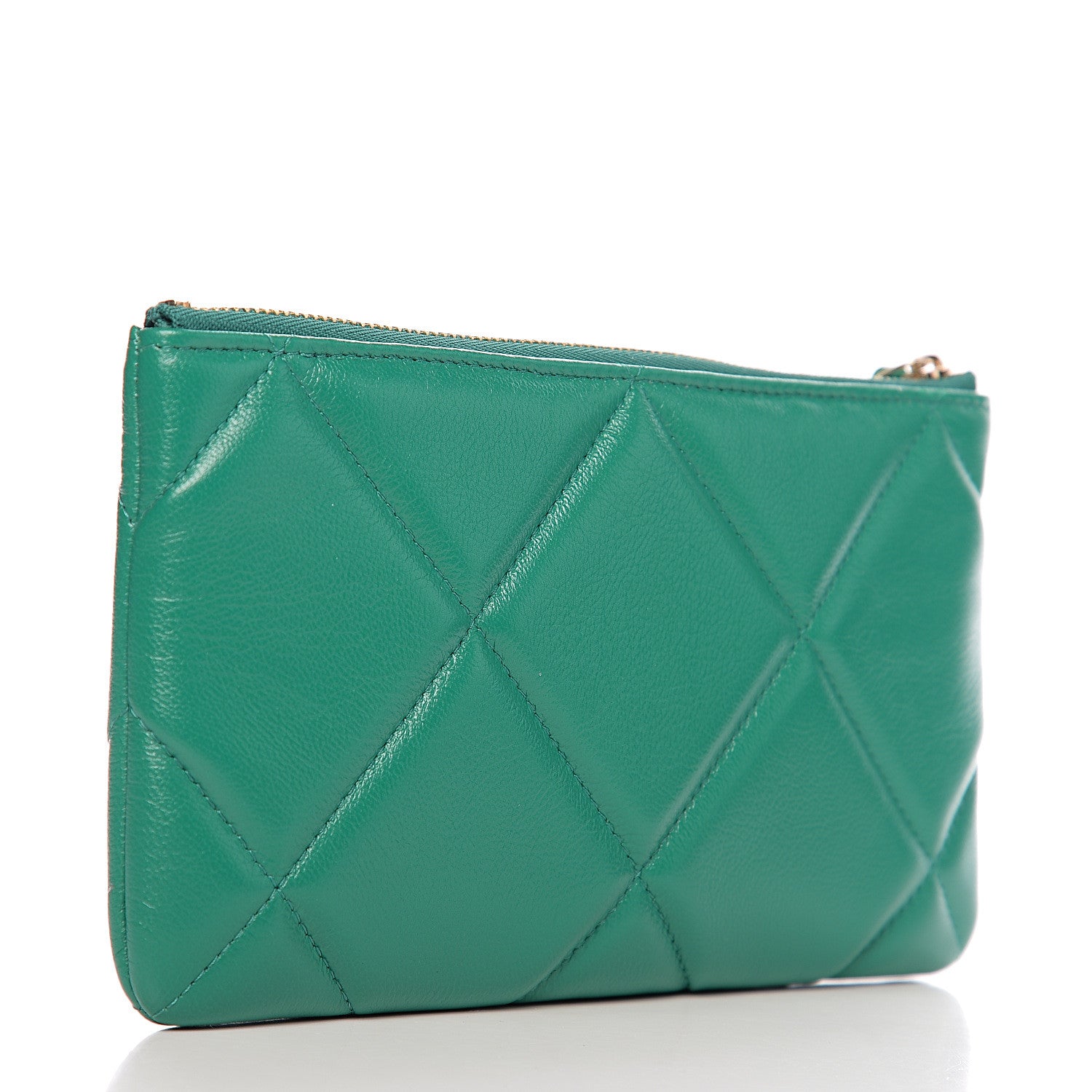 Chanel Goatskin Quilted 19 Cosmetic Case Green 2 of 7