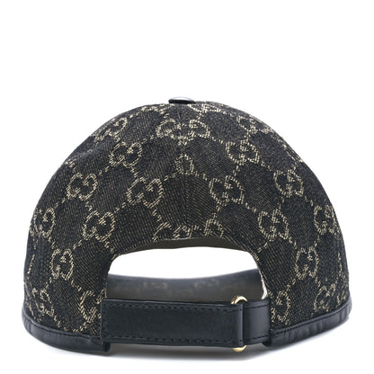 Gucci Denim Calfskin GG Monogram Oscar Baseball Hat L Black Ivory 5 of 9
