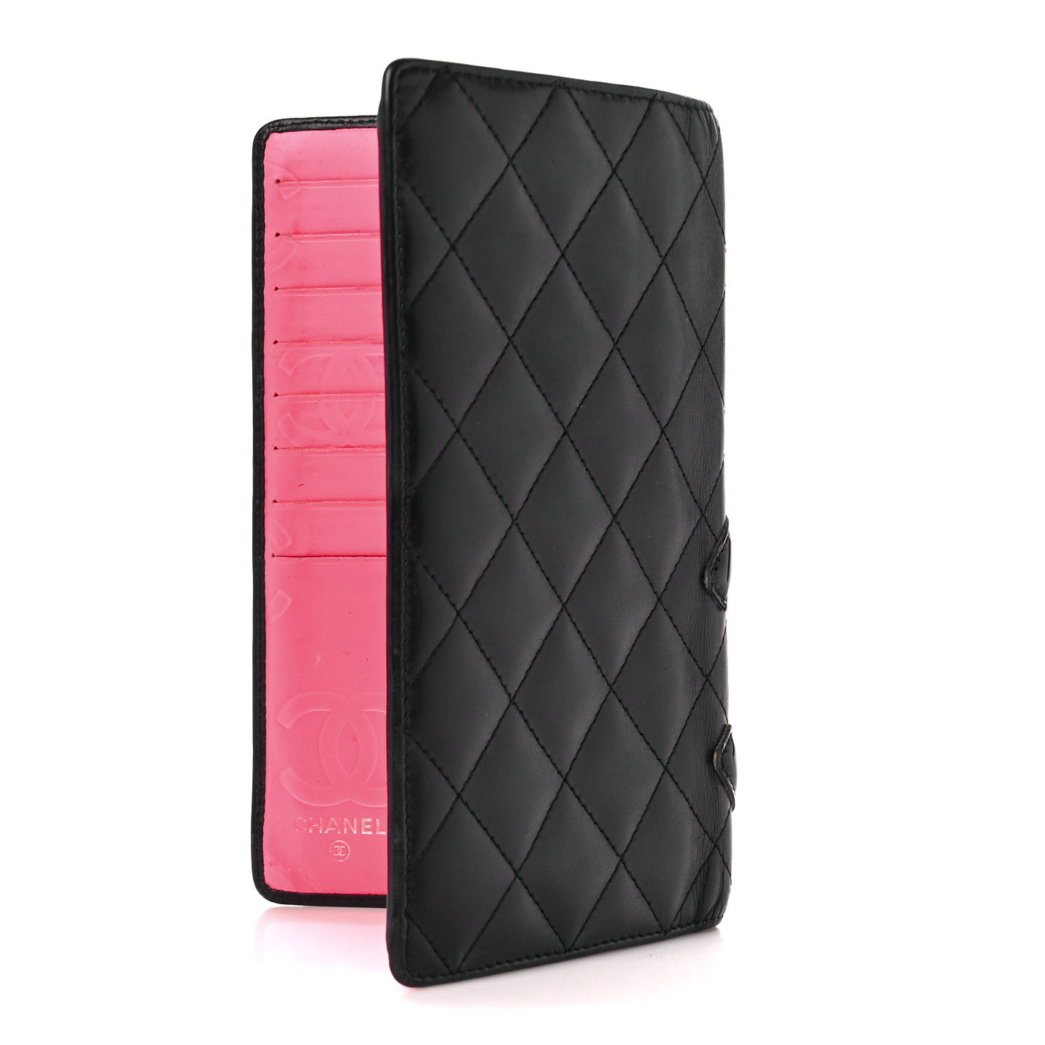 Chanel Calfskin Quilted Cambon Yen Wallet Black 3 of 14