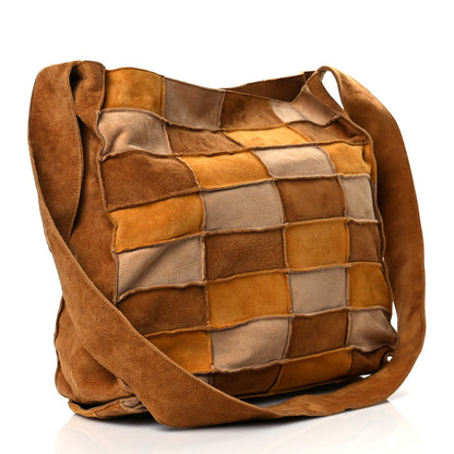Chanel Suede Patchwork Shoulder Bag Light Brown 2 of 9