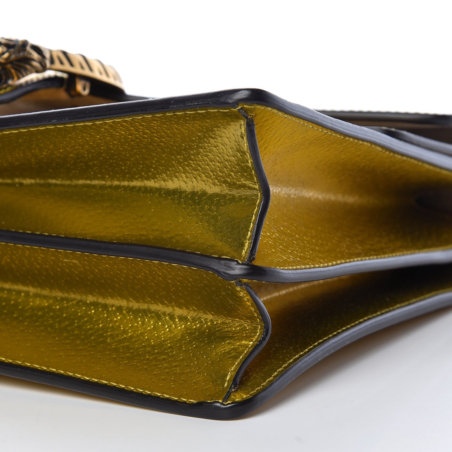Metallic Calfskin Medium Dionysus Shoulder Bag Yellow