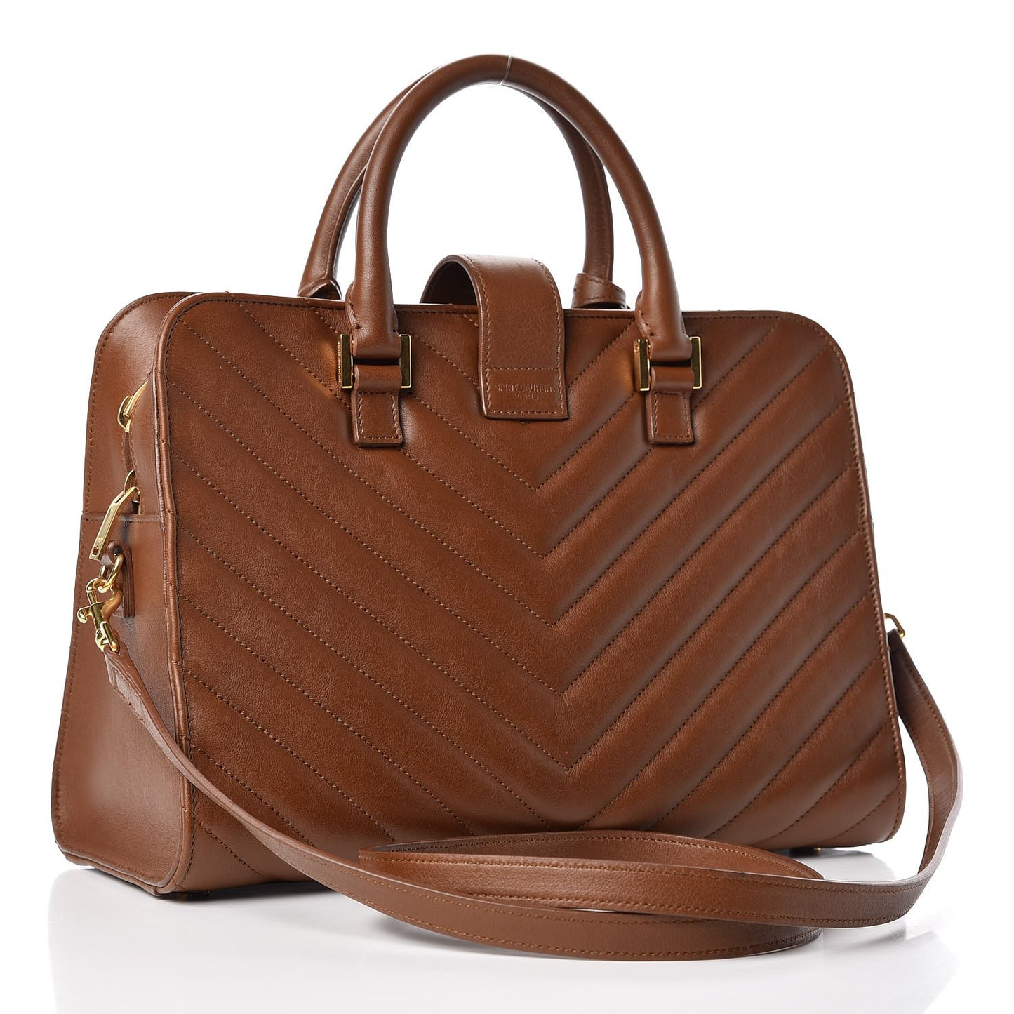 Calfskin Matelasse Chevron Small Monogram Cabas Havane