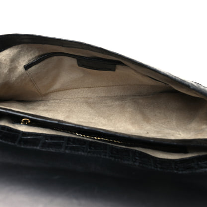 Nancy Gonzalez Crocodile Foldover Clutch Black 5 of 12
