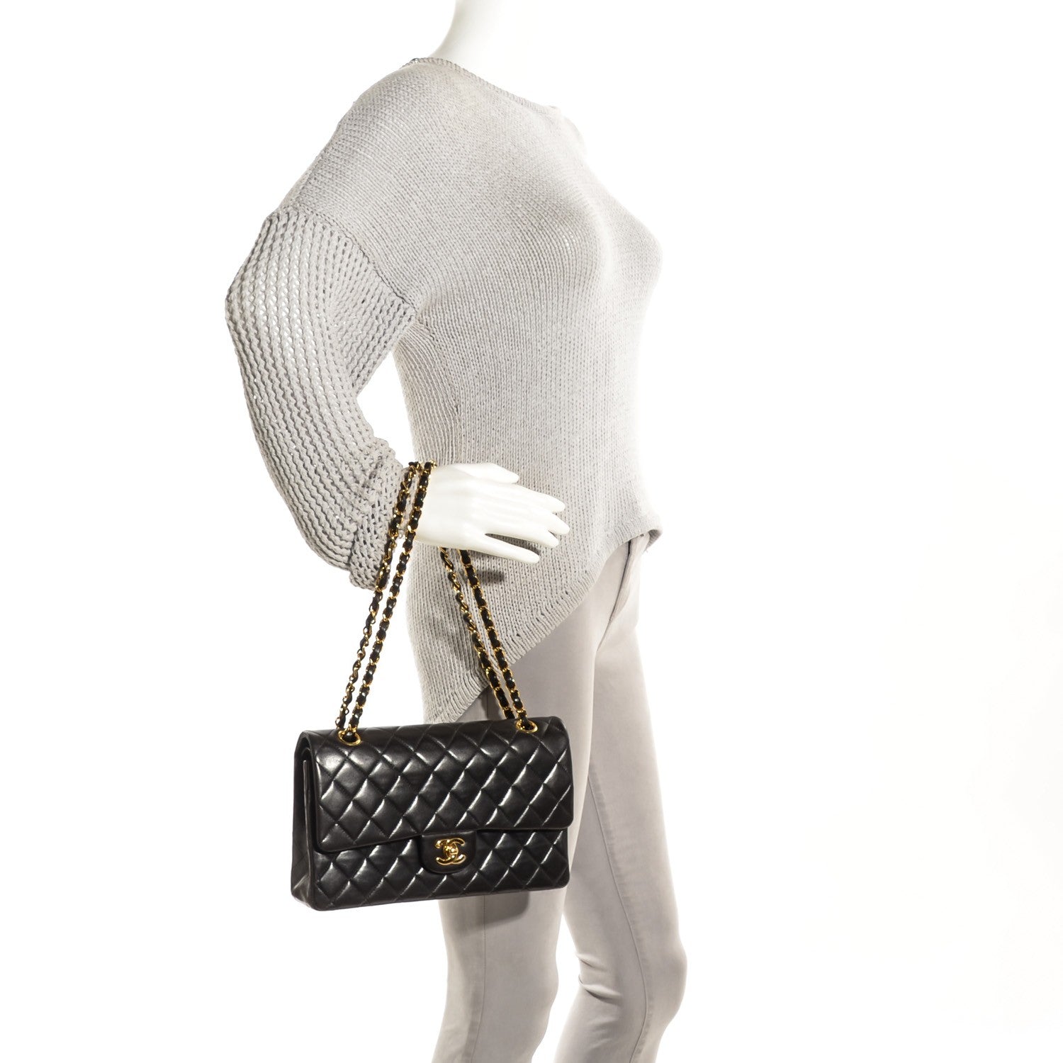 Chanel Lambskin Quilted Medium Double Flap Black 3 of 10