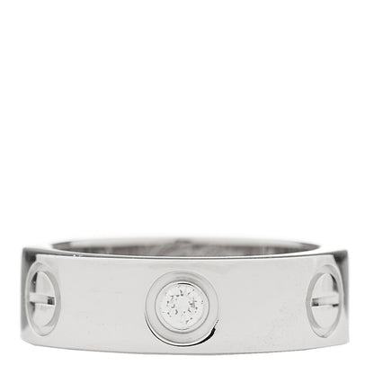Cartier 18K White Gold 3 Diamond 5.5mm LOVE Ring 48 4.5 1 of 5