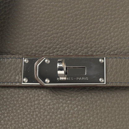 Hermes Taurillon Clemence Eclat Jypsiere 34 Etain Bleu Indigo 8 of 10