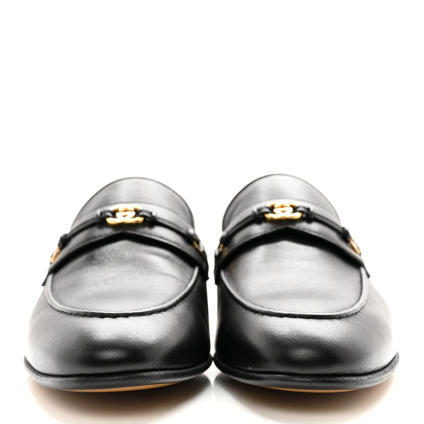 Calfskin Womens Interlocking G Horsebit Loafers 37 Black