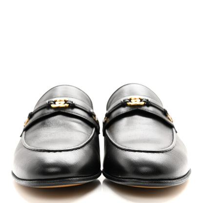 Gucci Calfskin Womens Interlocking G Horsebit Loafers 37 Black 2 of 10