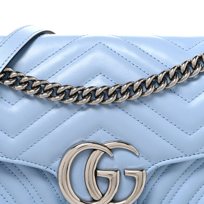 Gucci Calfskin Matelasse Small GG Marmont Shoulder Bag Porcelain Light Blue 8 of 10