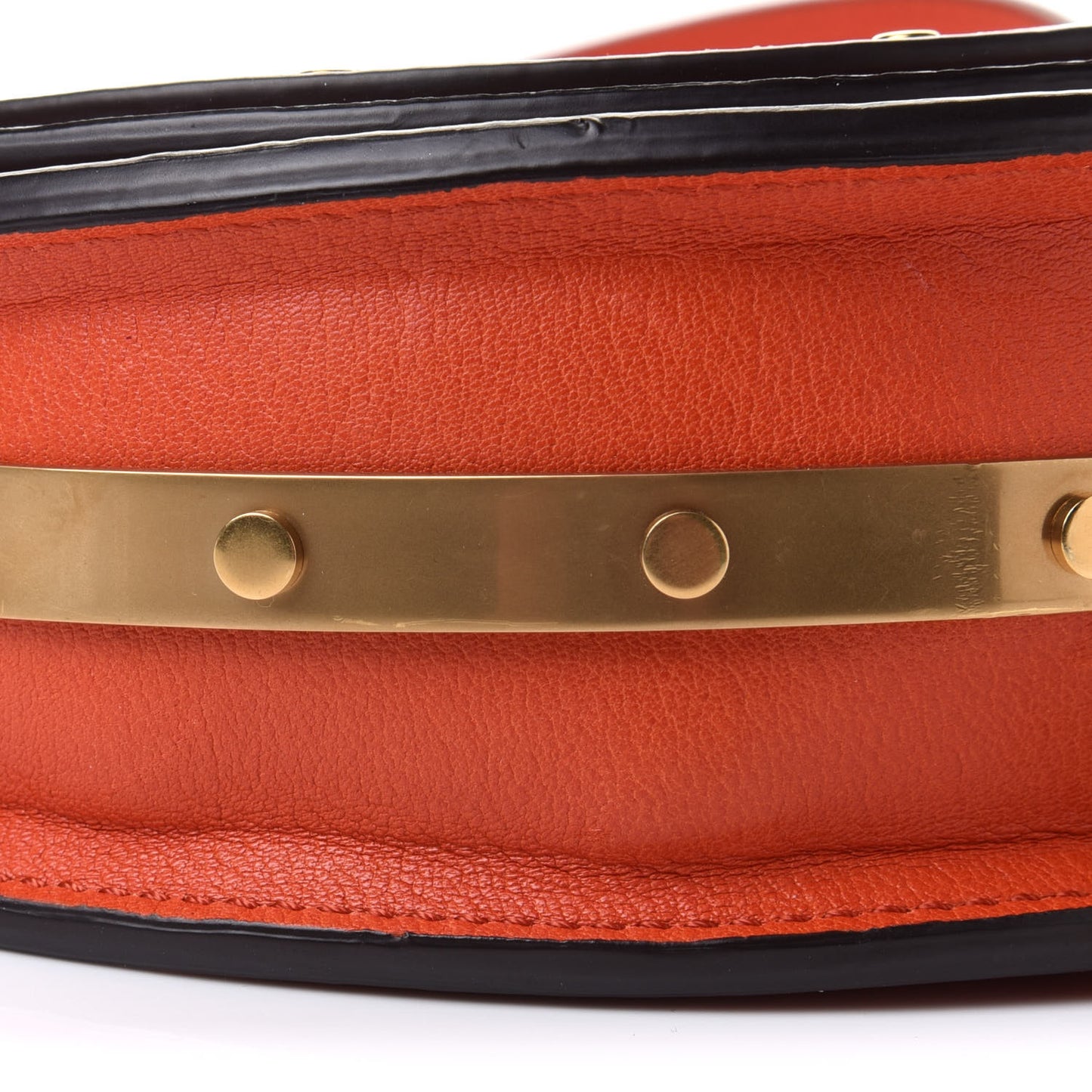 Calfskin Small Nile Bracelet Minaudiere Bag Sepia Red