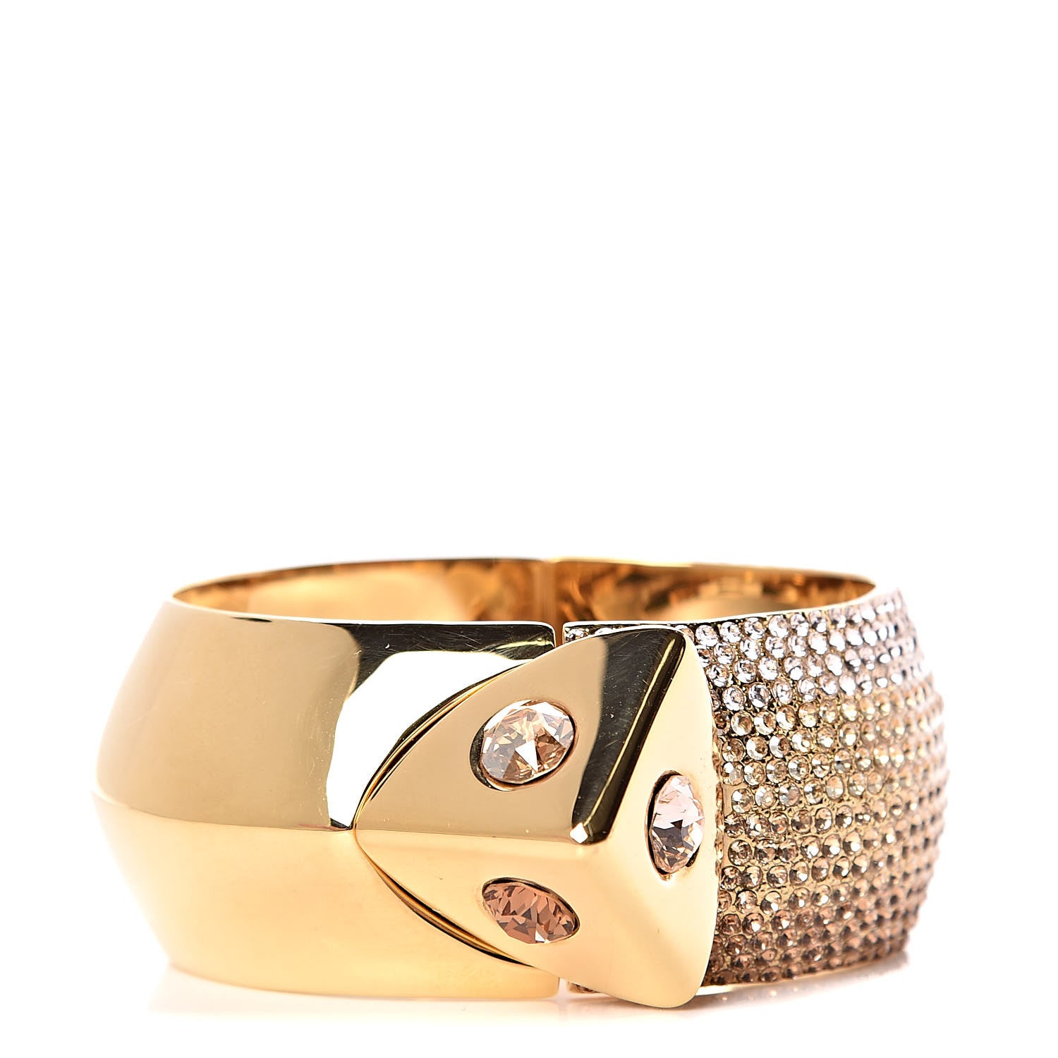 Louis Vuitton Crystal Trunkies Cuff Gold 1 of 5