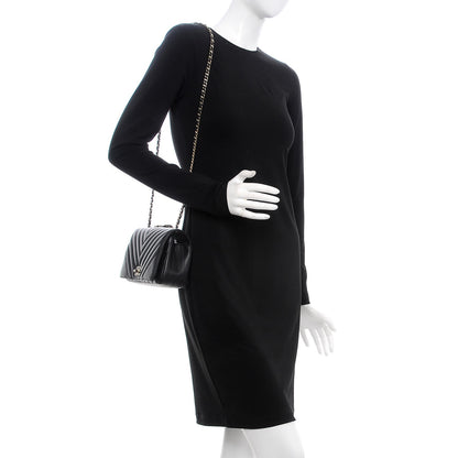 Chanel Calfskin Chevron Quilted Mini Statement Flap Black 2 of 8