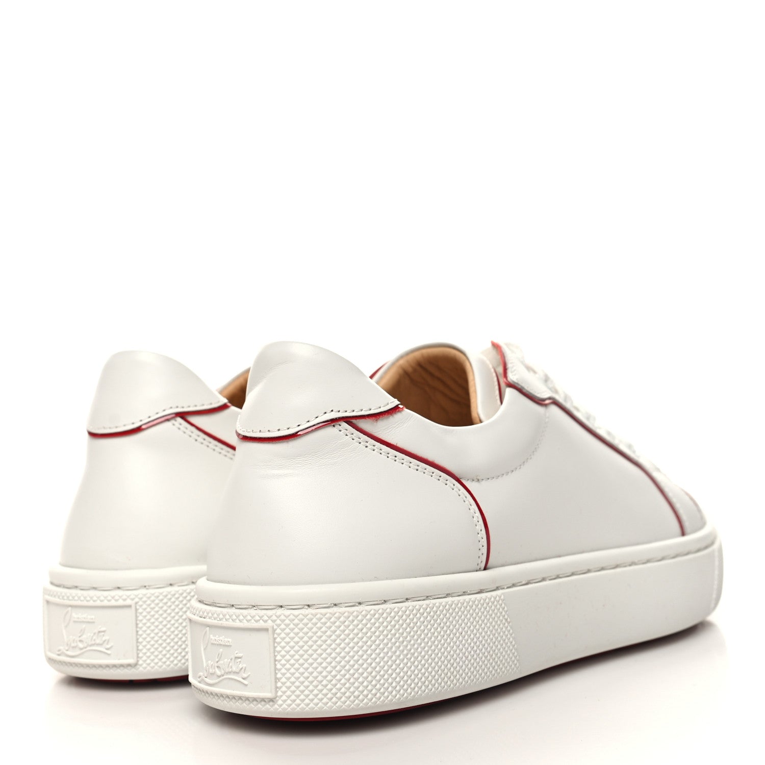 Christian Louboutin Calfskin Vieira Flat Sneakers 38.5 White Loubi 4 of 9