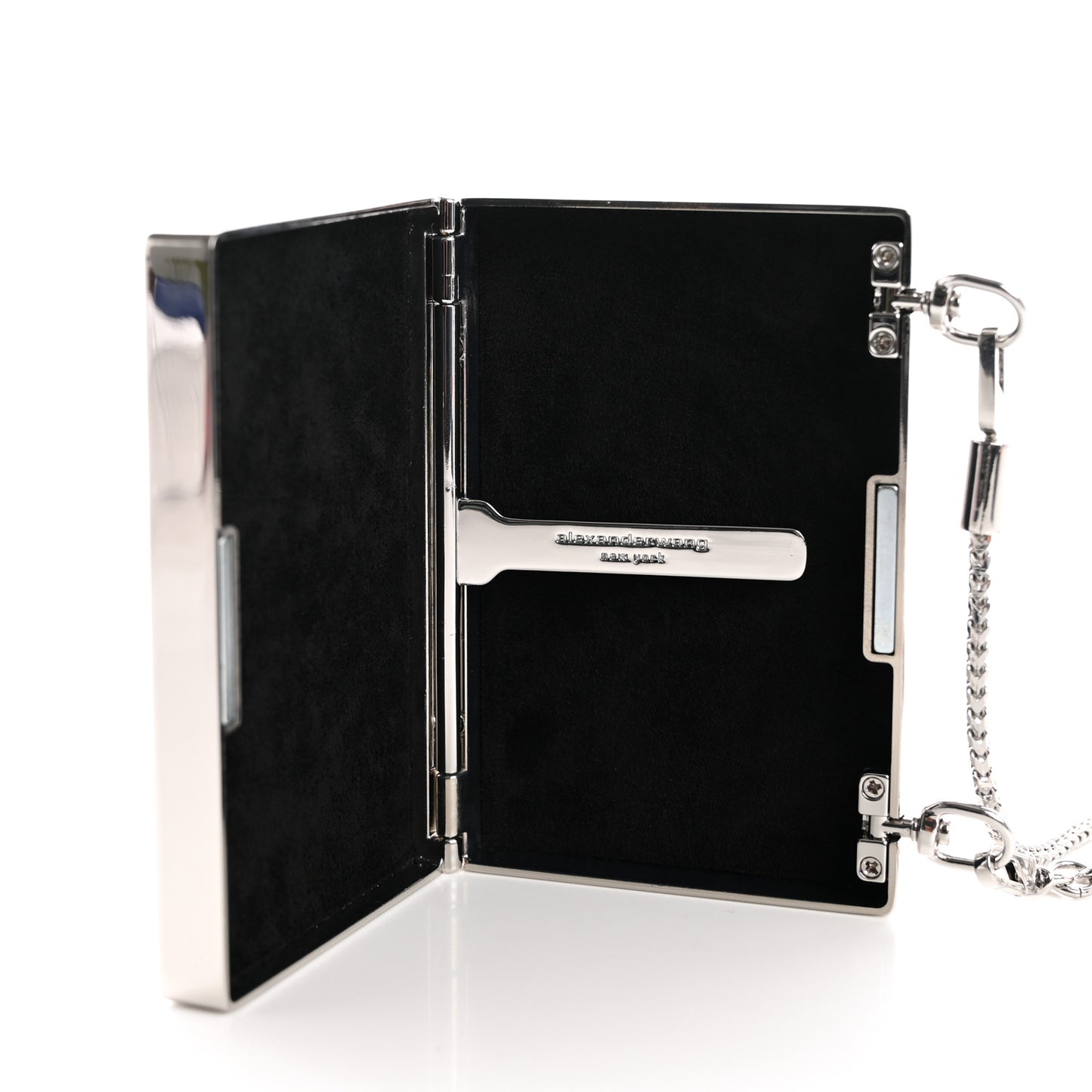 Crystal Credit Card Wangloc Minaudiere Clutch  Silver