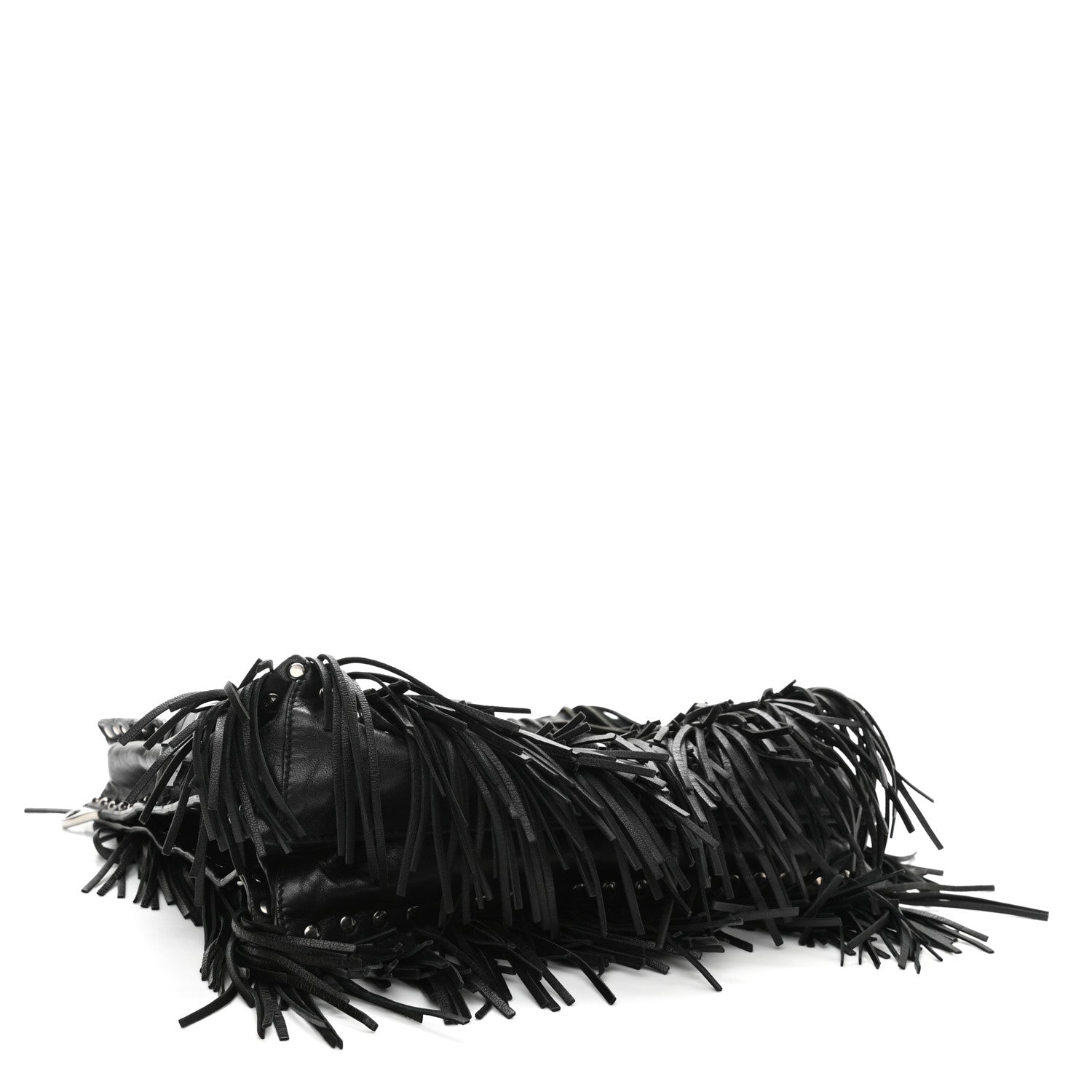 Prada Nappa Fringe Tote Black 4 of 13