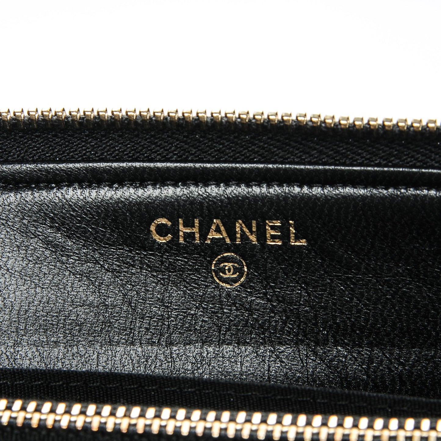 Lambskin Quilted Small Zipped Boy Pouch Black