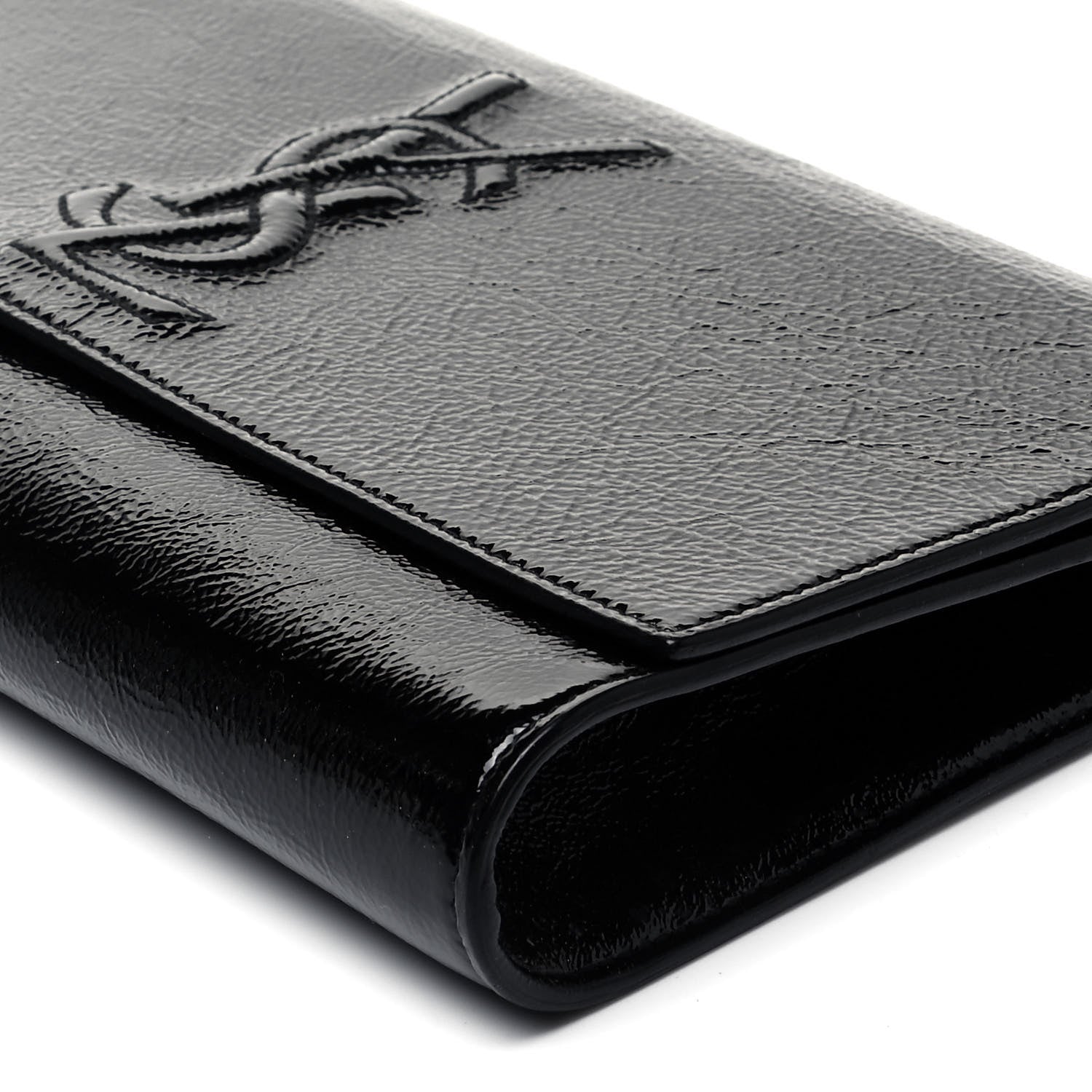 Saint Laurent Textured Patent Monogram Small Belle De Jour Clutch Black 8 of 8