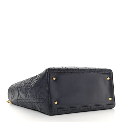 Christian Dior Lambskin Cannage Medium Lady Dior Navy Blue 4 of 10